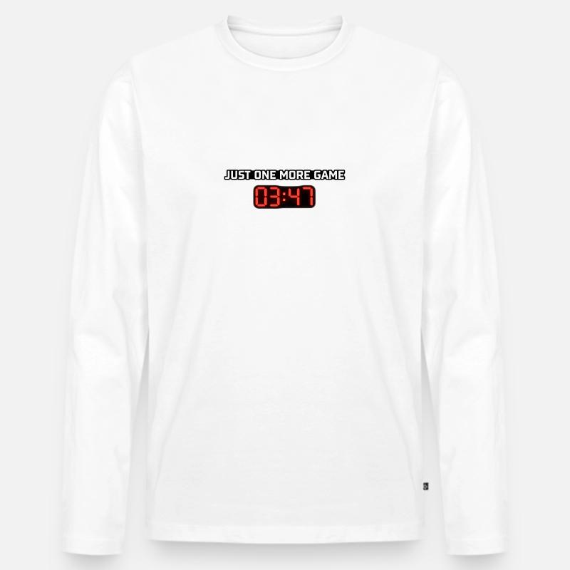 Nur noch ein Spiel Digitaluhr - Männer Premium Bio Langarmshirt - Weiß