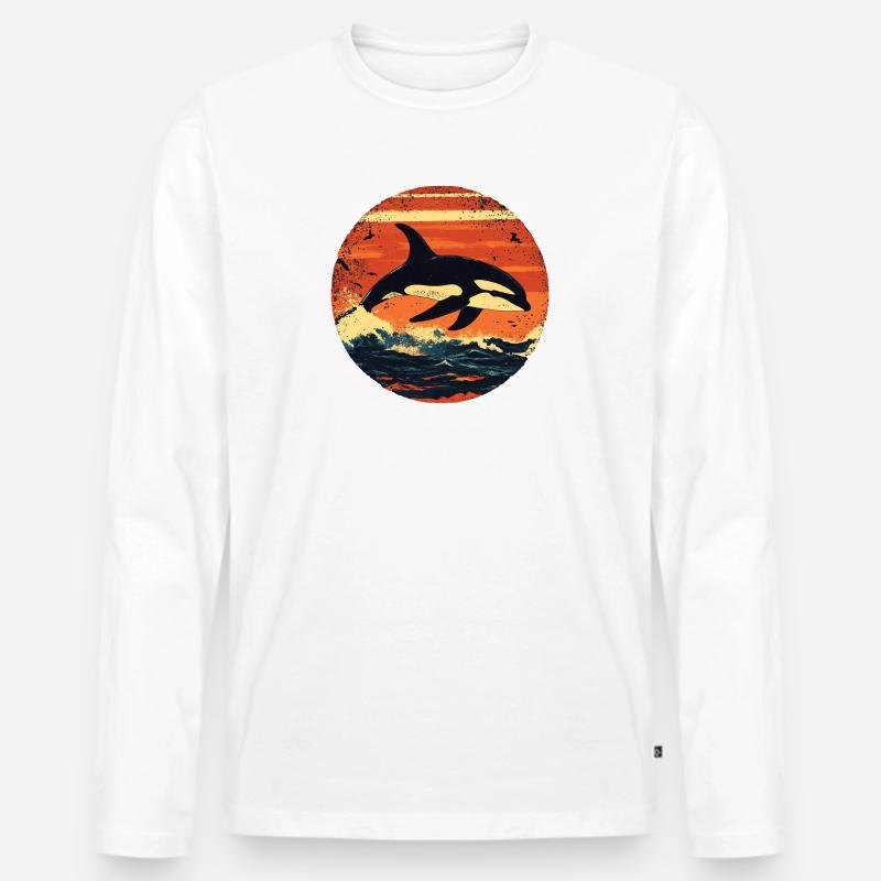Orca - Männer Premium Bio Langarmshirt - Weiß