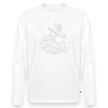 Ostseeliebe - Vintage Tattoo Anker - Männer Premium Bio Langarmshirt - Weiß - Vorne - Nico (187cm)