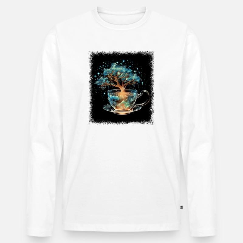 quote birthday present idea bubble tea time - Männer Premium Bio Langarmshirt - Weiß