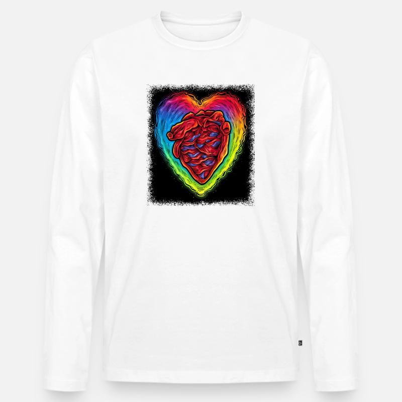 birthday present statement always happy - Männer Premium Bio Langarmshirt - Weiß