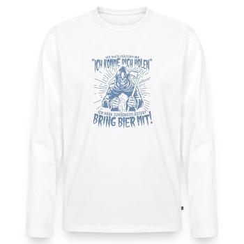 Bring Bier Mit! Bier Sensenmann T-Shirt - Männer Premium Bio Langarmshirt - Weiß - Vorne - Nico (187cm)