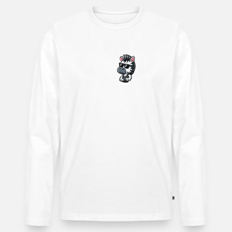 Cooles Zebra Cartoon Taschenformat - Männer Premium Bio Langarmshirt - undefined