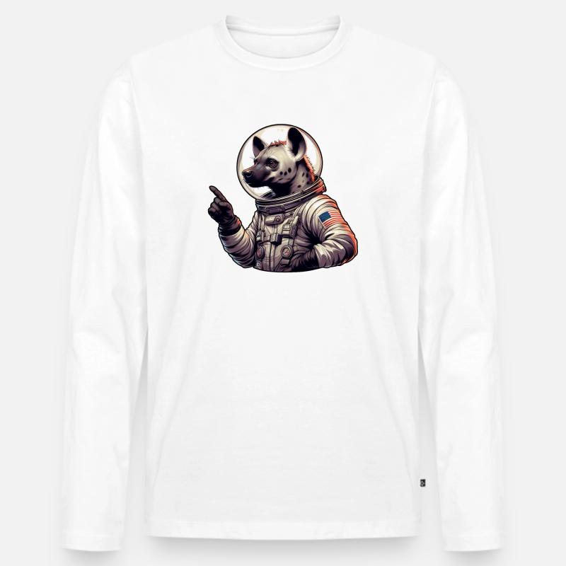 Hyäne Astronaut Weltraum Abenteuer - Männer Premium Bio Langarmshirt - undefined