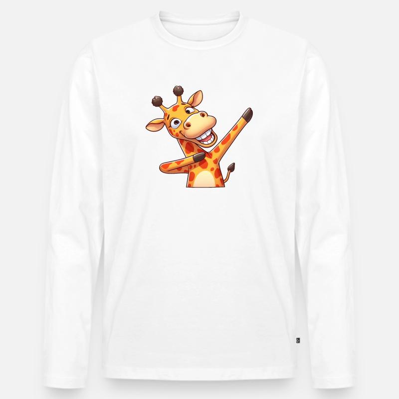 Coole Giraffe Dabbing Dab Tanz - Männer Premium Bio Langarmshirt - undefined