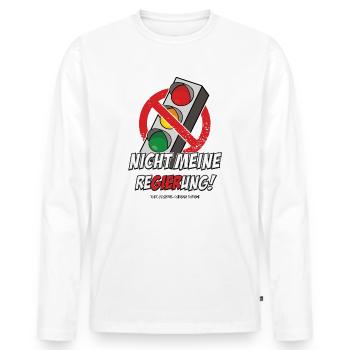 Not my government - Men's Premium Organic Long Sleeve Shirt - white - Front - Nico (187cm)