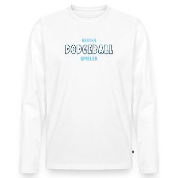Bester Dodgeball Spieler Dodgeballer Völkerball - Männer Premium Bio Langarmshirt - Weiß - Vorne - Nico (187cm)