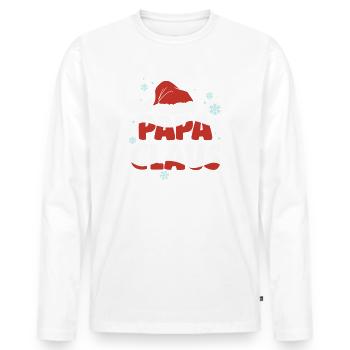 Papa Claus Weihnachten Vater Geschenk - Männer Premium Bio Langarmshirt - Weiß - Vorne - Nico (187cm)