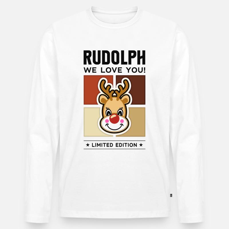 Rudolph - Männer Premium Bio Langarmshirt - Weiß