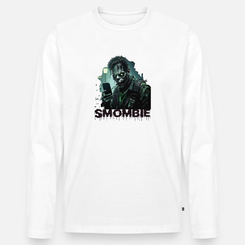 smombie - Männer Premium Bio Langarmshirt - Weiß