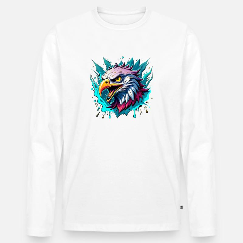 eagle - Männer Premium Bio Langarmshirt - Weiß