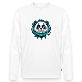 panda - Men's Premium Organic Long Sleeve Shirt - white - Front - Nico (187cm)