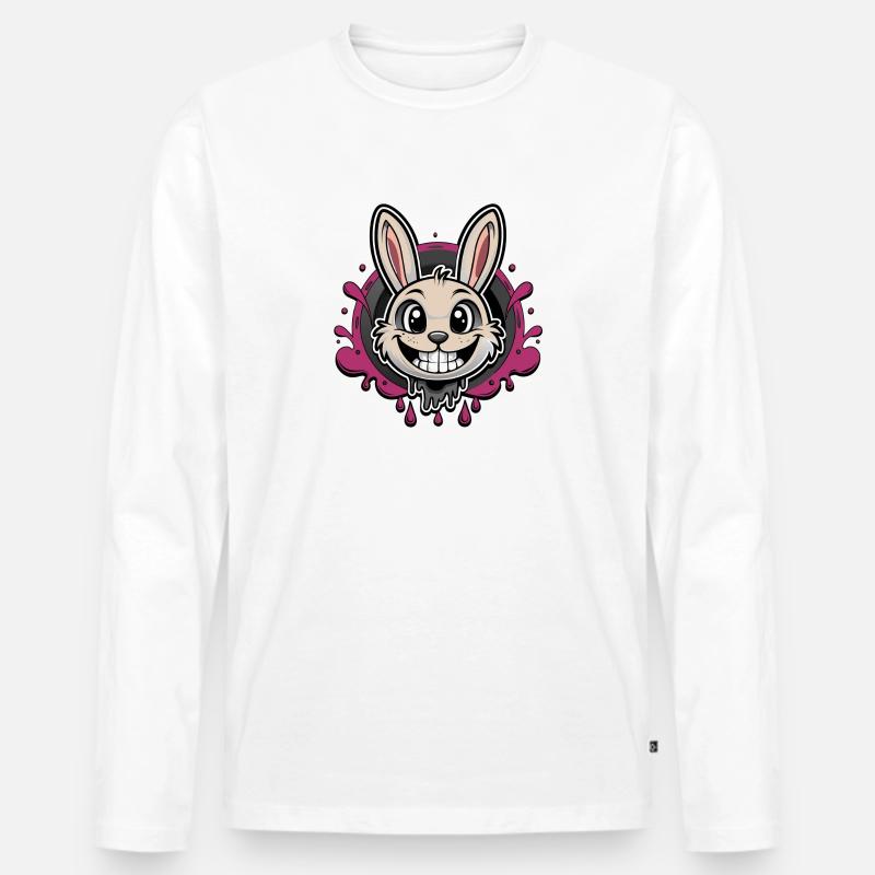 smiling easter bunny - Männer Premium Bio Langarmshirt - Weiß