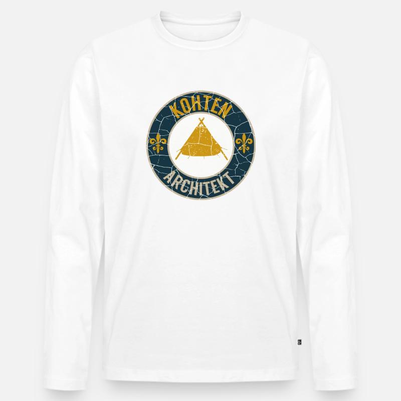 Kohten Architekt Abzeichen - Männer Premium Bio Langarmshirt - Weiß