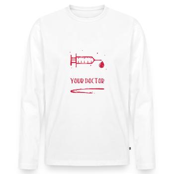 Phlebotomists Without Us Your Doctor Would Be Gues - Men's Premium Organic Long Sleeve Shirt - white - Front - Nico (187cm)