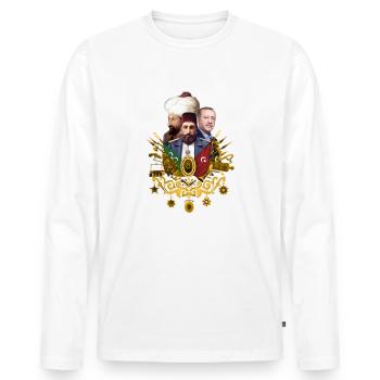 Osmanisches Reich | Wappen - Männer Premium Bio Langarmshirt - Weiß - Vorne - Nico (187cm)