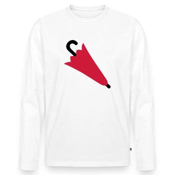 umbrella - Men's Premium Organic Long Sleeve Shirt - white - Front - Nico (187cm)