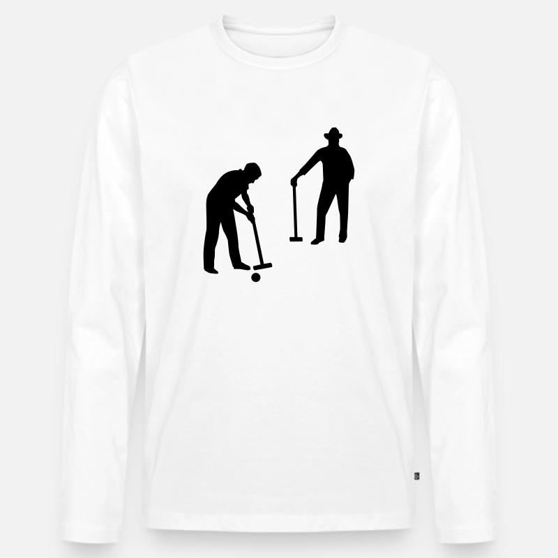 Krocket - Männer Premium Bio Langarmshirt - Weiß