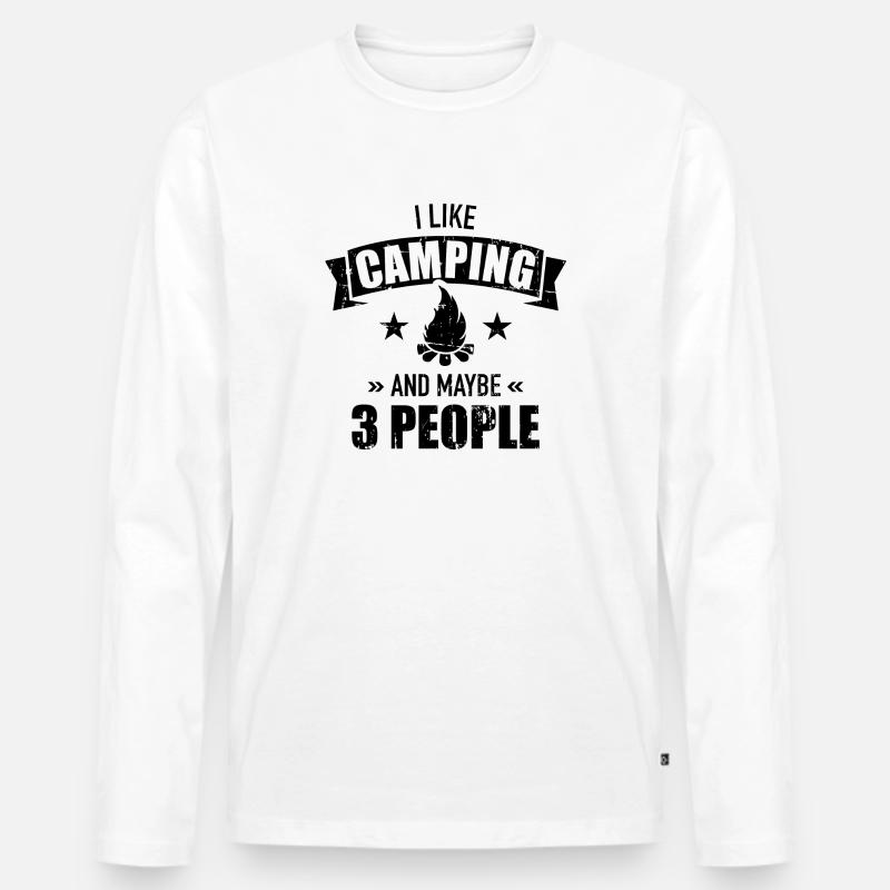 Camping - Männer Premium Bio Langarmshirt - Weiß