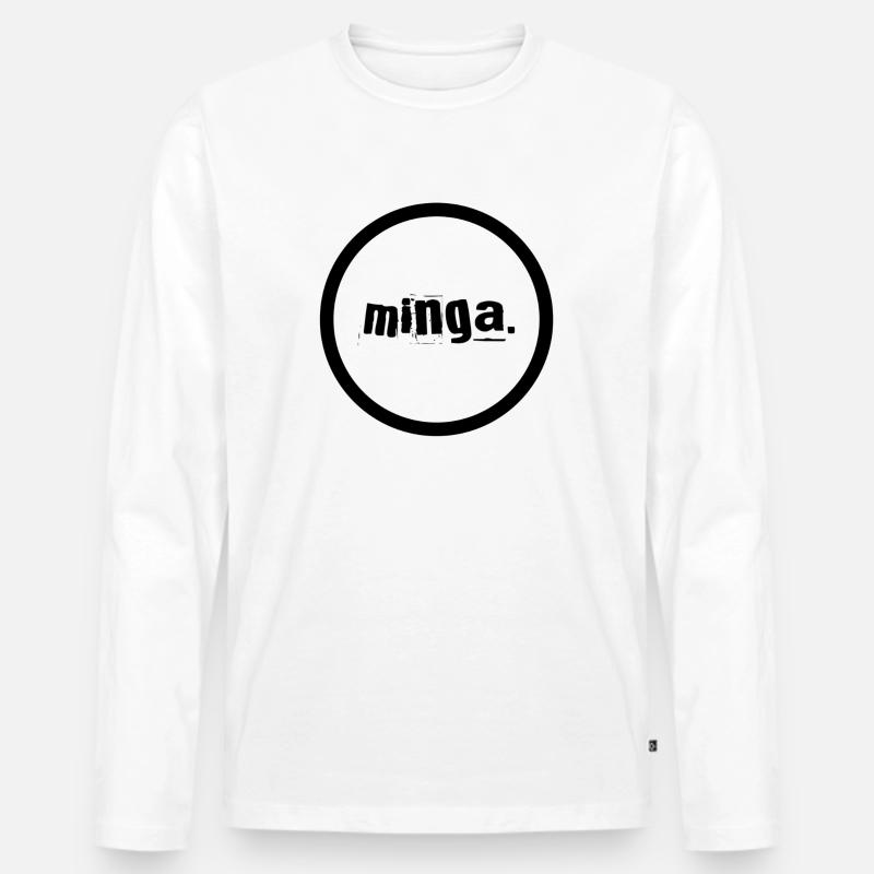 minga - Männer Premium Bio Langarmshirt - Weiß