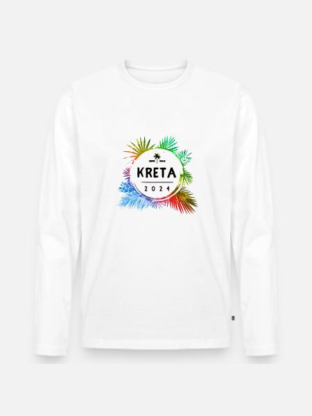 Kreta 2024 Bunt - Männer Premium Bio Langarmshirt -