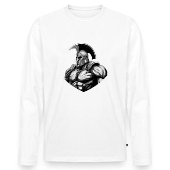Salle d’entraînement Spartan - T-shirt manches longues Premium bio Homme - blanc - Devant - Nico (187cm)