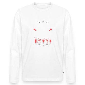 Équipe de boisson d’Amsterdam - T-shirt manches longues Premium bio Homme - blanc - Devant - Nico (187cm)