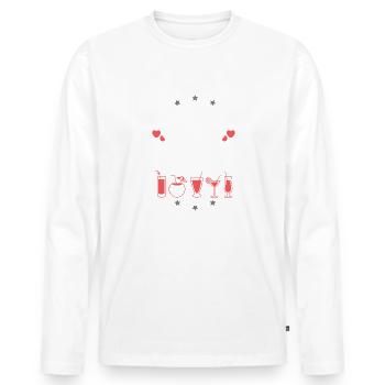 L’équipe de Barcelone Drinking - T-shirt manches longues Premium bio Homme - blanc - Devant - Nico (187cm)