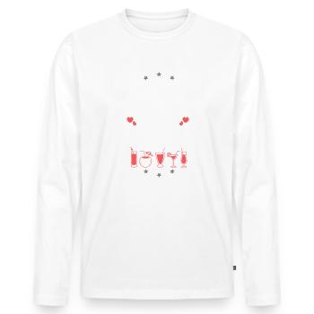Équipe de boisson à Bali - T-shirt manches longues Premium bio Homme - blanc - Devant - Nico (187cm)