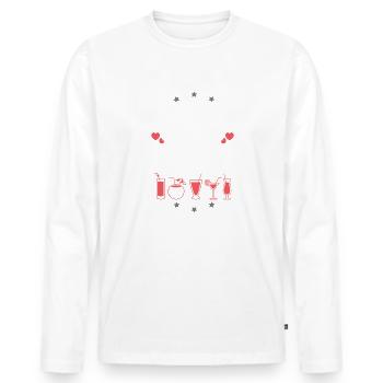 Croatia Drinking Team - T-shirt manches longues Premium bio Homme - blanc - Devant - Nico (187cm)