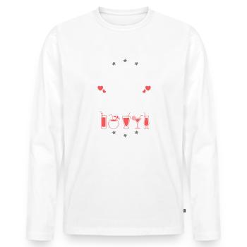Équipe de boisson en Grèce - T-shirt manches longues Premium bio Homme - blanc - Devant - Nico (187cm)
