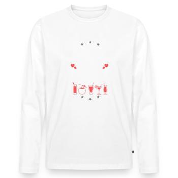 Équipe de boisson en Italie - T-shirt manches longues Premium bio Homme - blanc - Devant - Nico (187cm)