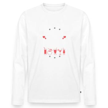 Lloret De Mar Drinking Team - T-shirt manches longues Premium bio Homme - blanc - Devant - Nico (187cm)