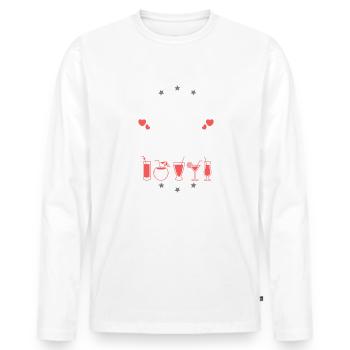 Équipe de Mallorca Drinking - T-shirt manches longues Premium bio Homme - blanc - Devant - Nico (187cm)