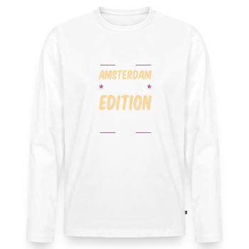Soirée à boire à Amsterdam - T-shirt manches longues Premium bio Homme - blanc - Devant - Nico (187cm)