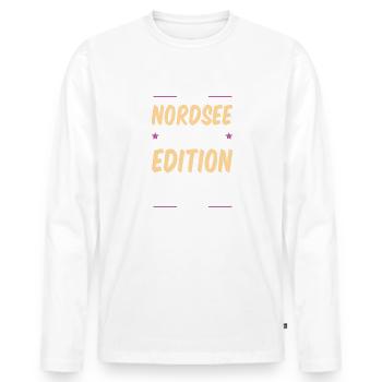 Soirée arrosée de la mer du Nord - T-shirt manches longues Premium bio Homme - blanc - Devant - Nico (187cm)