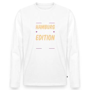 Soirée de beuverie à Hambourg - T-shirt manches longues Premium bio Homme - blanc - Devant - Nico (187cm)