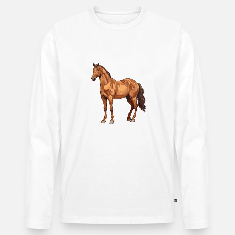 Pferd Tier - Männer Premium Bio Langarmshirt - undefined