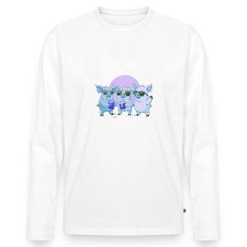 Malle Party Crew Funny Beer Mallorca - Men's Premium Organic Long Sleeve Shirt - white - Front - Nico (187cm)