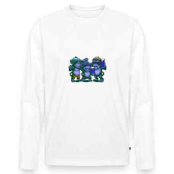 Malle 2024 Affe Bier Party Mallorca - Männer Premium Bio Langarmshirt - Weiß - Vorne - Nico (187cm)