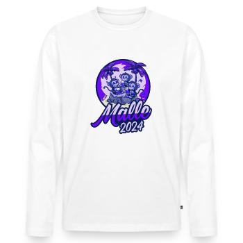 Malle 2024 Affe Mallorca Team Bier - Männer Premium Bio Langarmshirt - Weiß - Vorne - Nico (187cm)
