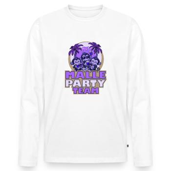 Malle Party Team Monkey Mallorca Saying - Men's Premium Organic Long Sleeve Shirt - white - Front - Nico (187cm)