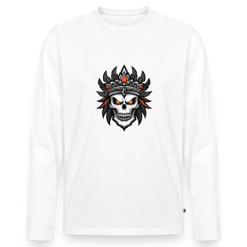 Chief Apache Dead Indian - Men's Premium Organic Long Sleeve Shirt - white - Front - Nico (187cm)