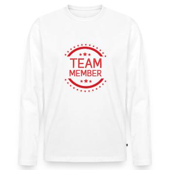 Team Mitglied - Männer Premium Bio Langarmshirt - Weiß - Vorne - Nico (187cm)