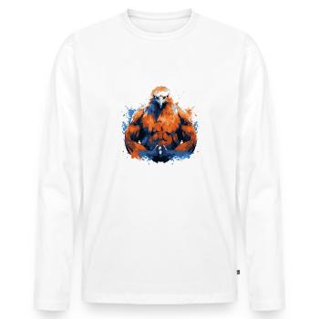 Eagle Muscles Musculation Bête - T-shirt manches longues Premium bio Homme - blanc - Devant - Nico (187cm)