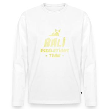 Escalade à Bali - T-shirt manches longues Premium bio Homme - blanc - Devant - Nico (187cm)