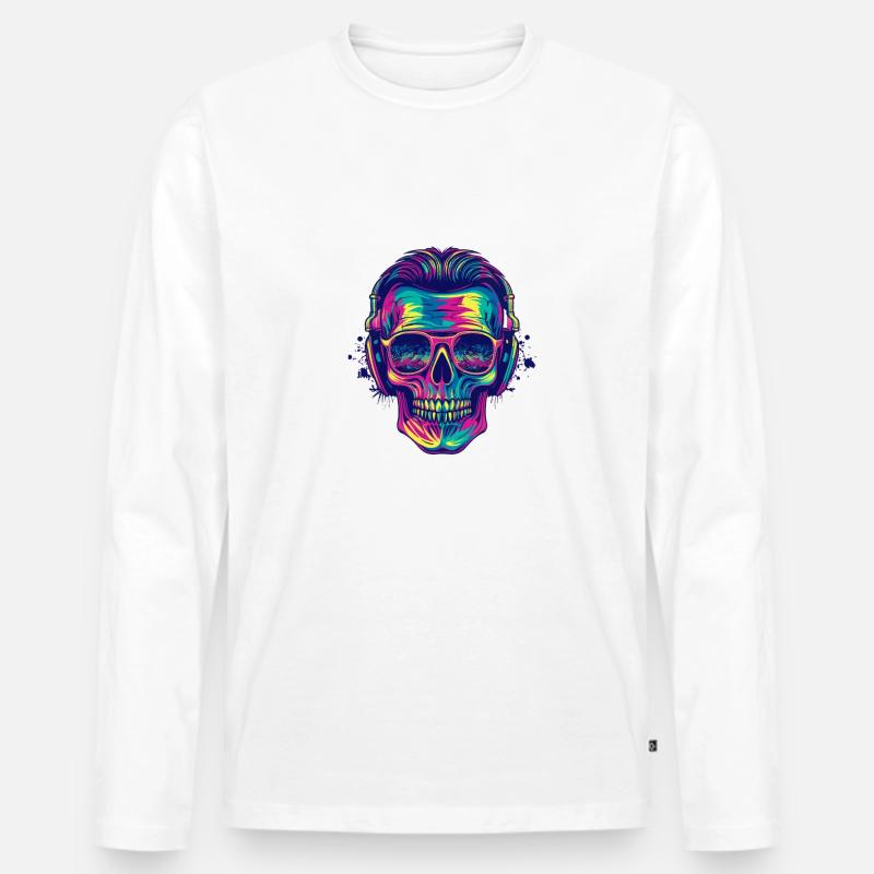 Totenkopf Party - Männer Premium Bio Langarmshirt - undefined