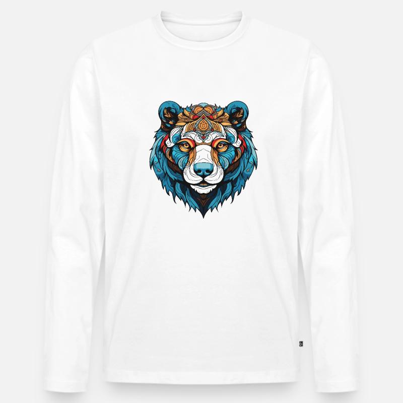 Eisbär Kopf Polar bär - Männer Premium Bio Langarmshirt - undefined