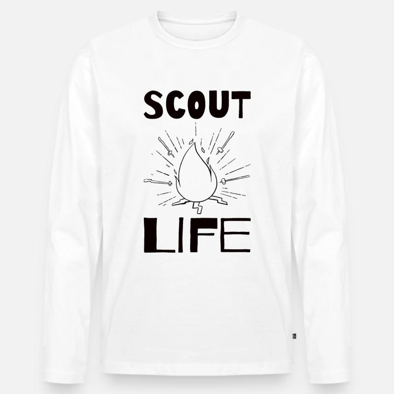 SCOUT: Scout Life - Männer Premium Bio Langarmshirt - Weiß