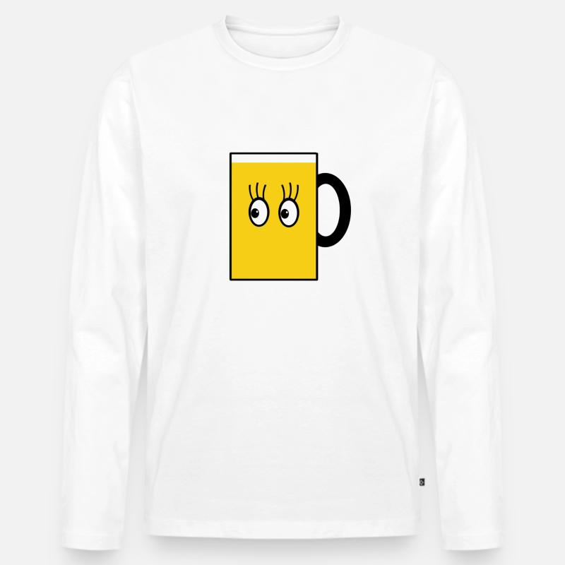 Bier - Männer Premium Bio Langarmshirt - Weiß